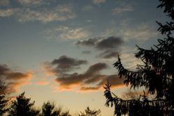 orange-gold, gray clouds