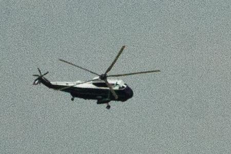 Presidential helicopter (white top)
