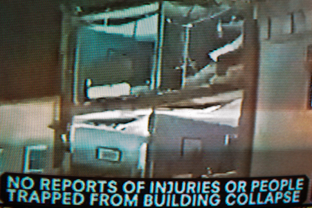 Front ripped off of building in Manhattan