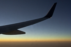 Wing, approaching sunset