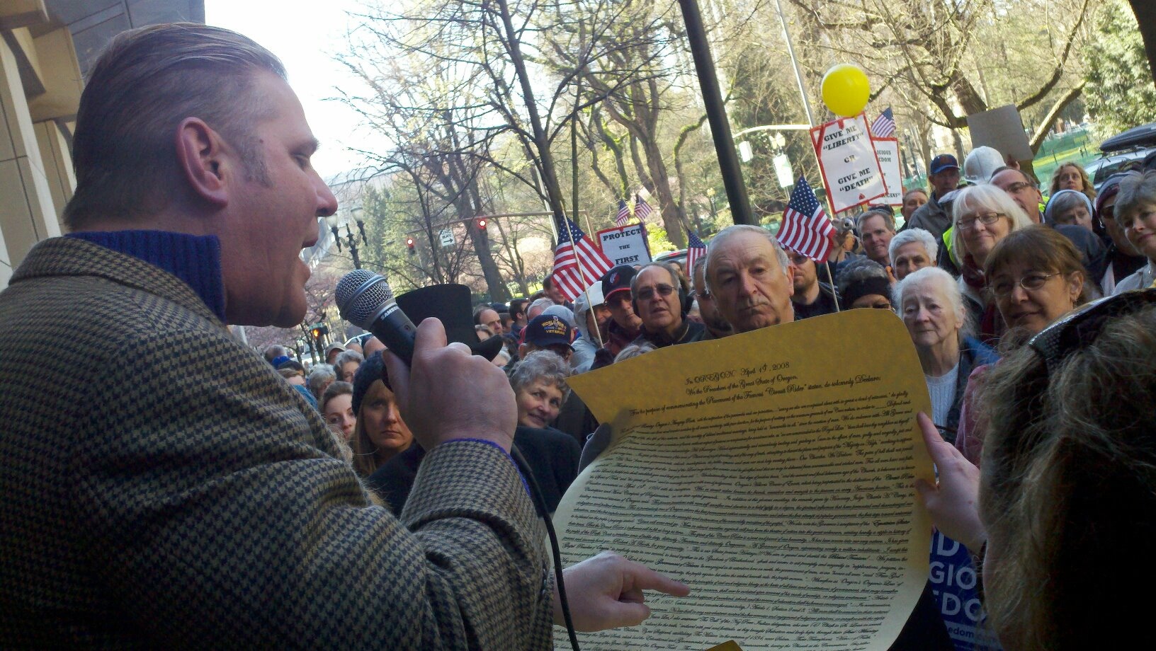 Portland OR Rally - Reading from Declaration of Independence